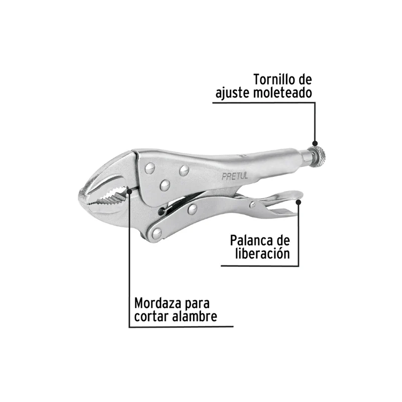 PINZA DE PRESION 10" MORDAZA CURVA A GRANEL TRUPER