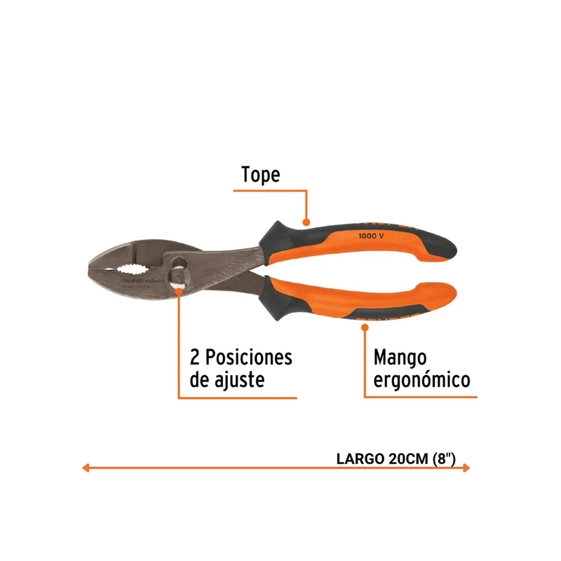 PINZAS DE CHOFER COMFORT GRIP TRUPER EXPERT 8"