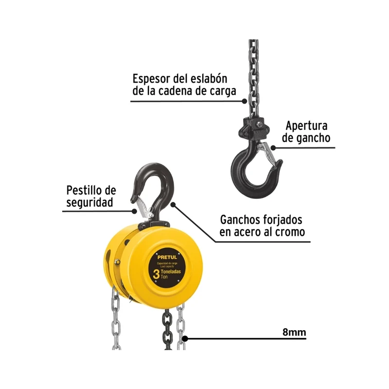 APAREJO DE 3 TONELADAS PRETUL