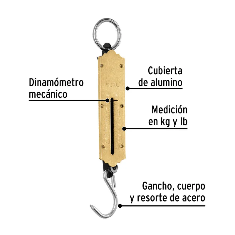 BÁSCULA CAPACIDAD 25 KG ROMANA DE RESORTE, PRETUL