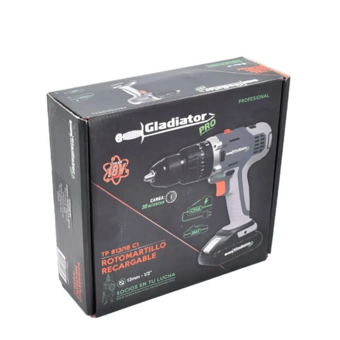 TALADRO PERCUTOR RECARGABLE GLADIATOR 113MM 18V