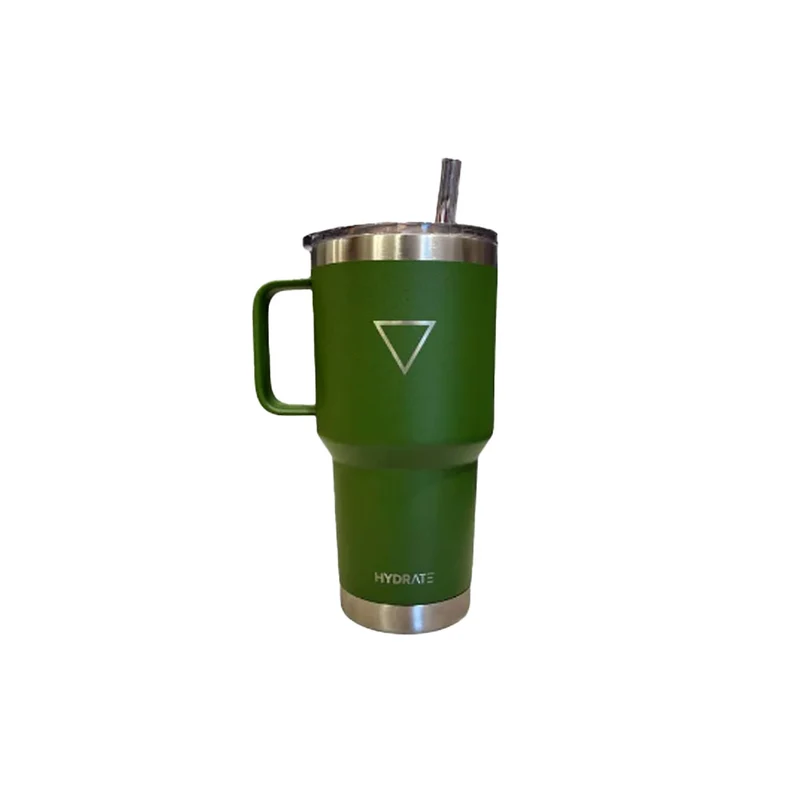 VASO CON PICO Y AGARRE 887 ML VERDE MILITAR, HYDRATE