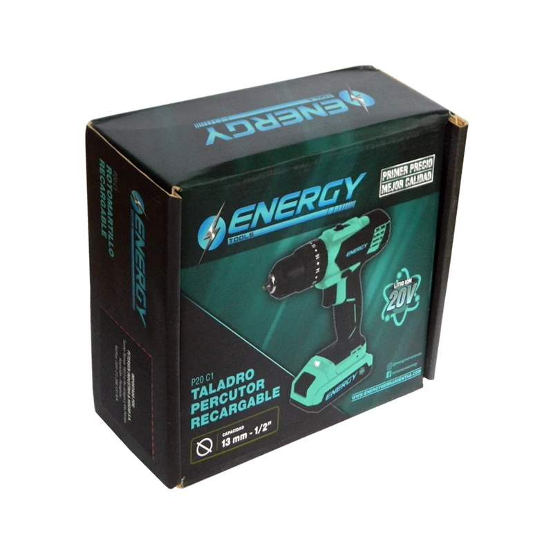 TALADRO PERCUTOR RECARGABLE ENERGY 20V, INALÁMBRICO