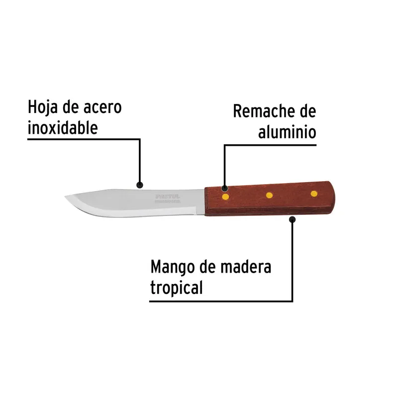 CUCHILLO CEBOLLERO 5" MANGO DE MADERA