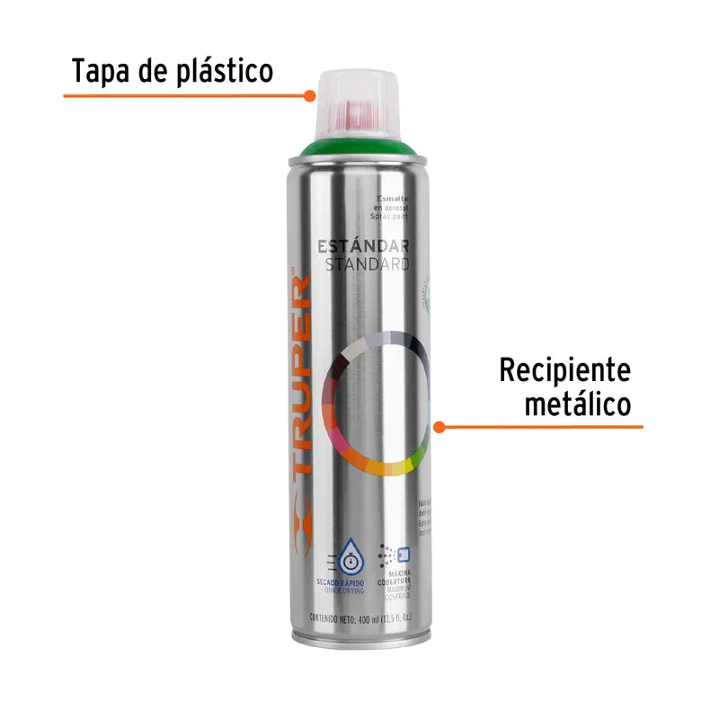 PINTURA EN AEROSOL, VERDE ECOLÓGICO, BOTE ESBELTO, 400 ML