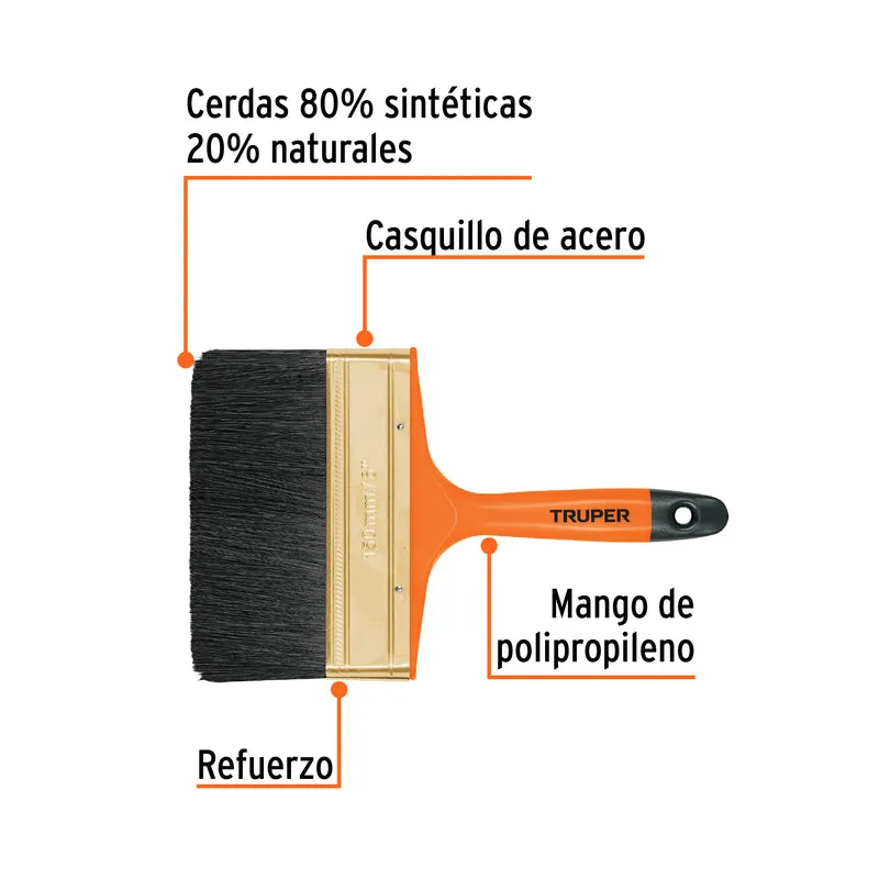 BROCHA PROFESIONAL DE 6" CON MANGO DE PLÁSTICO