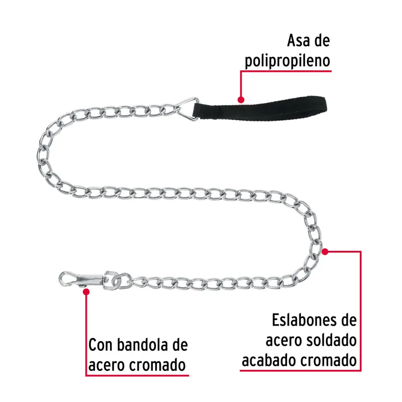 CORREA DE 1.2 M DE PASEO PARA PERRO, ESLABÓN 5 MM