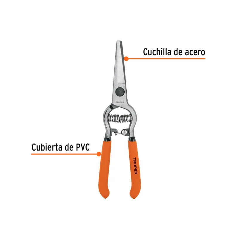 TIJERA FORJADA PARA PODA 8", CURVA, CORTE DE UVA