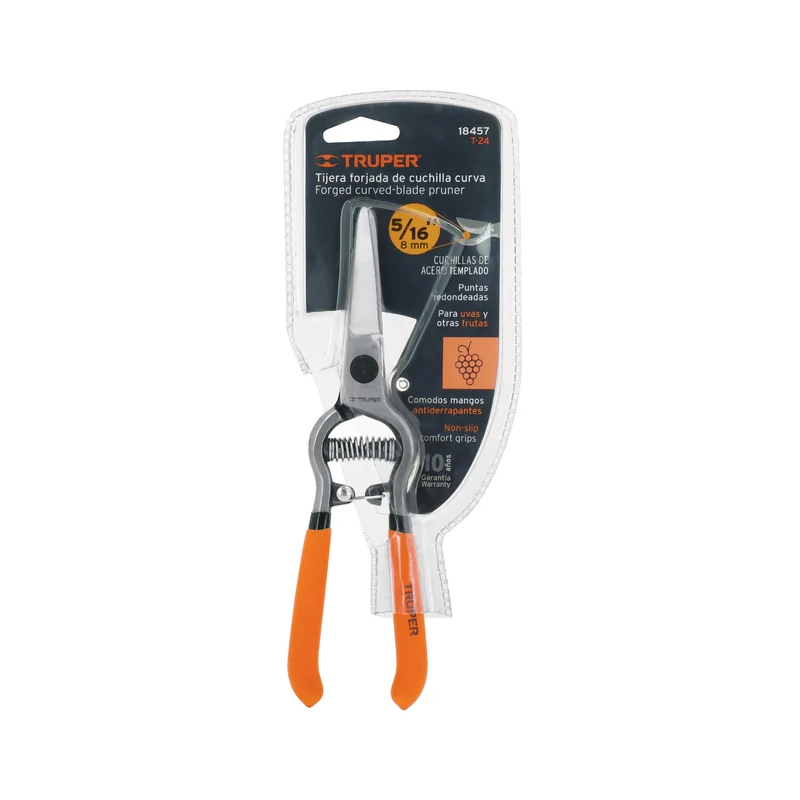 TIJERA FORJADA PARA PODA 8", CURVA, CORTE DE UVA