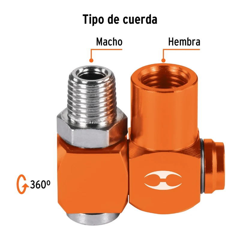 DESTORCEDOR PARA MANGUERA 1/4' NPT