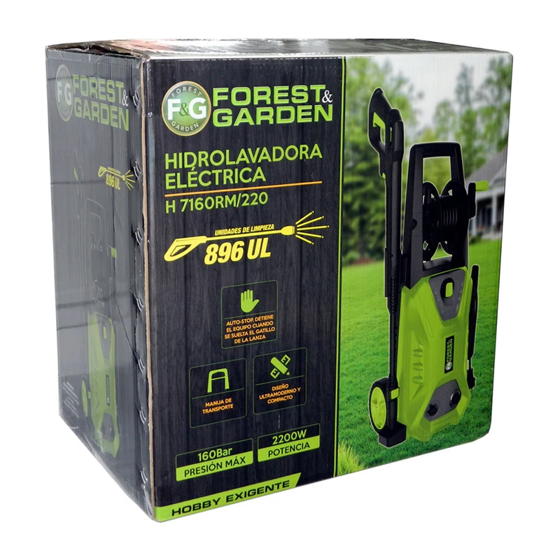 HIDROLAVADORA ELÉCTRICA FOREST & GARDEN 2200W, DISEÑO COMPACTO