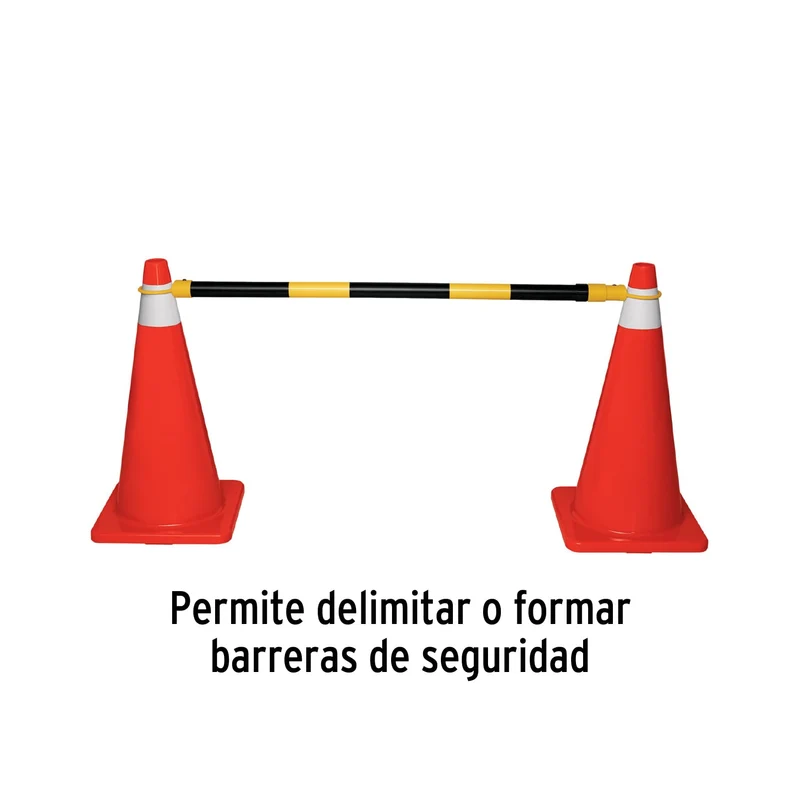 BARRA EXTENSIBLE DE 1.3 A 2.1 M TRUPER, REFLEJANTE PARA CONOS