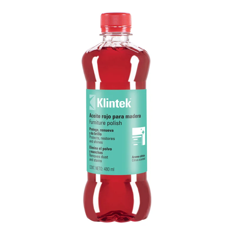 ACEITE ROJO PARA MUEBLES, 480 ML, KLINTEK
