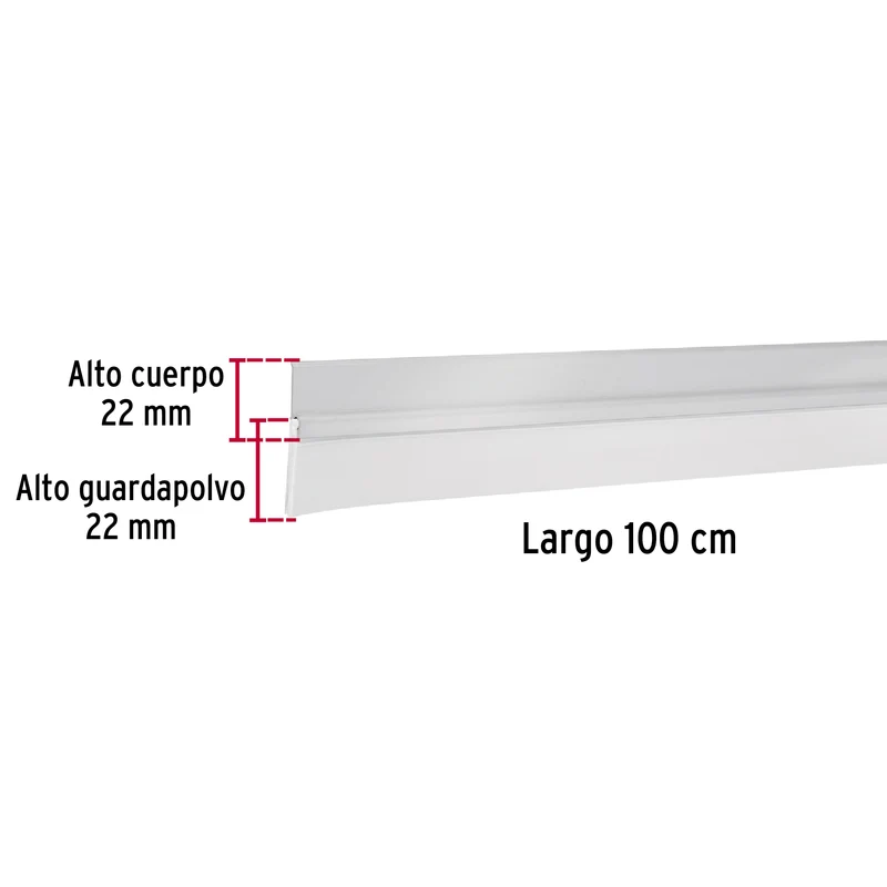 GUARDAPOLVO FIJO DE 100 CM, ALUMINIO, HERMEX
