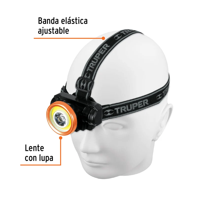 LINTERNA DE MINERO LED 80 LM TRUPER, RECARGABLE