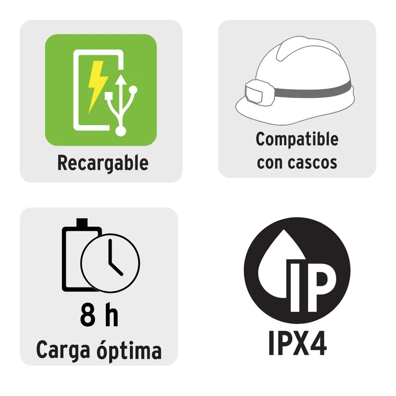 LINTERNA DE MINERO LED 80 LM TRUPER, RECARGABLE