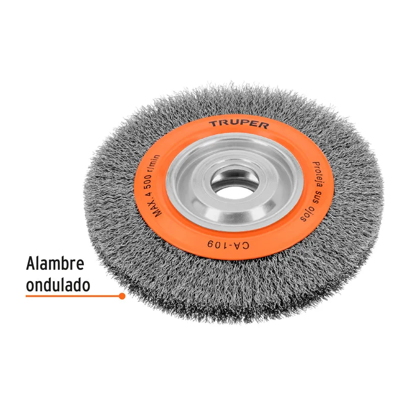 CARDA ALAMBRE ONDULADO 8" X 1" PARA ESMERIL, TRUPER
