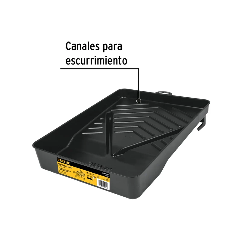 CHAROLA DE PLÁSTICO 14" PARA RODILLO, PRETUL