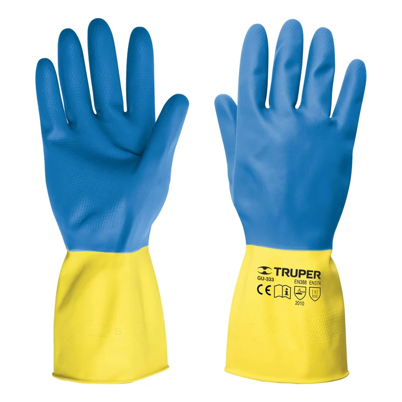 GUANTES DE LÁTEX REFORZADOS PARA LIMPIEZA TRUPER, TALLA GRANDE