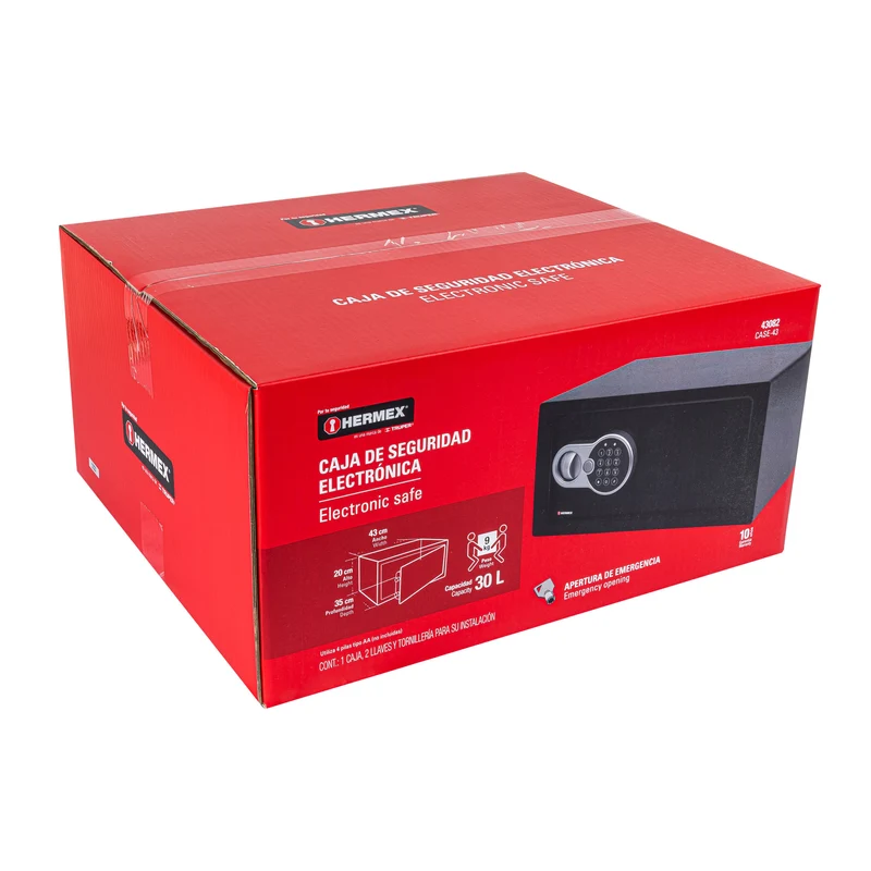 CAJA DE SEGURIDAD ELECTRÓNICA HERMEX, TAMAÑO LAPTOP