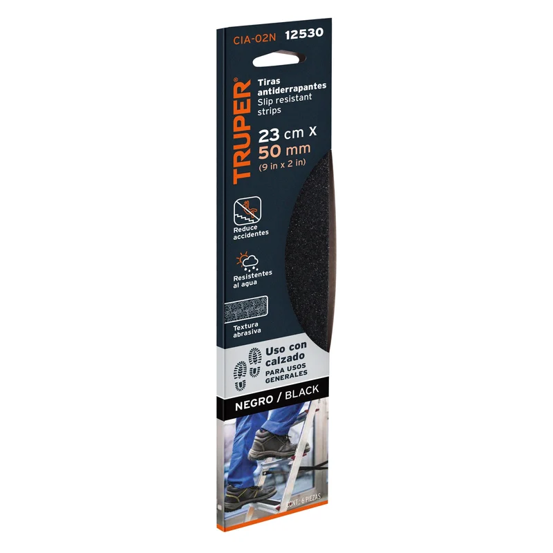 6 TIRAS DE 23CM ANTIDERRAPANTES TRUPER, 50MM CON ABRASIVO