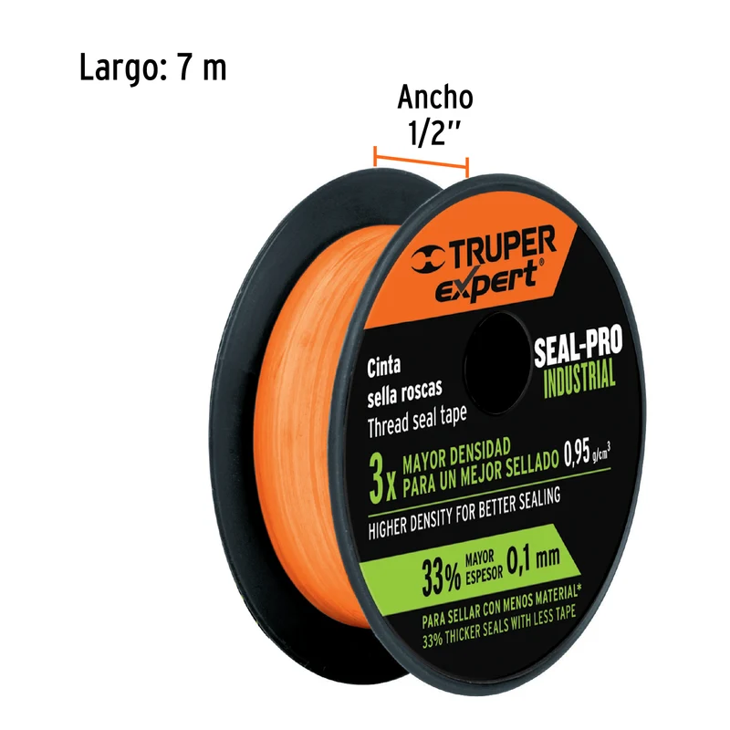 CINTA SELLA ROSCAS TRUPER 1/2" X 7 M DE LARGO, INDUSTRIAL