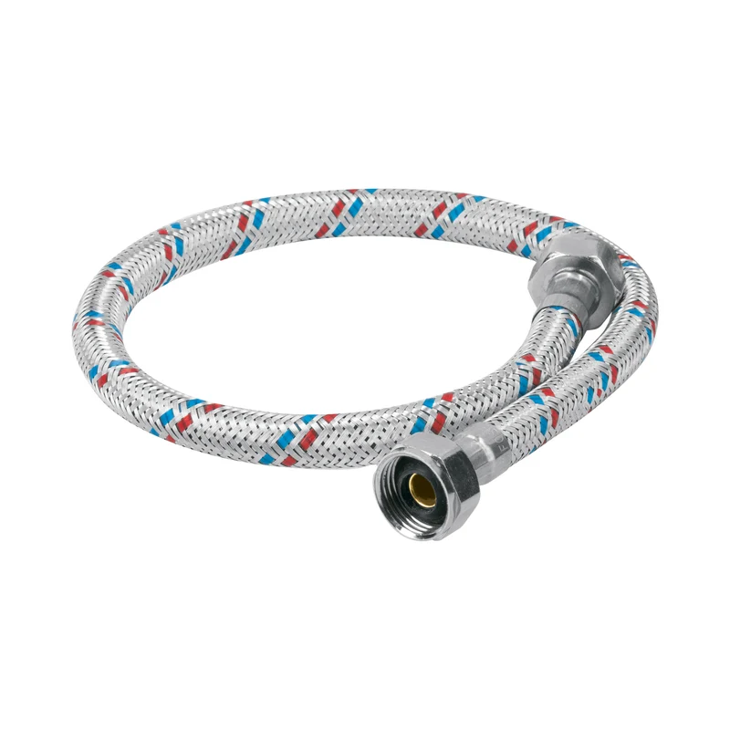MANGUERA PARA LAVABO FOSET, ALUMINIO, 1/2"X1/2",55 CM