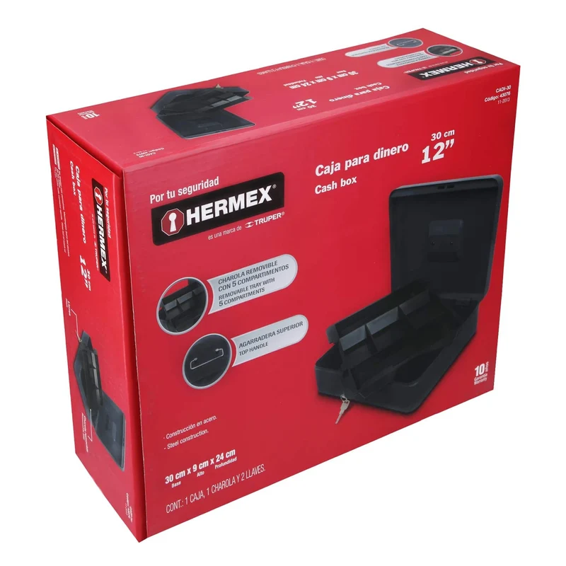 CAJA PARA DINERO TRUPER HERMEX DE 30 CM