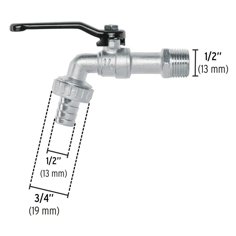 CANILLA PRETUL, 1/2" DE ZINC
