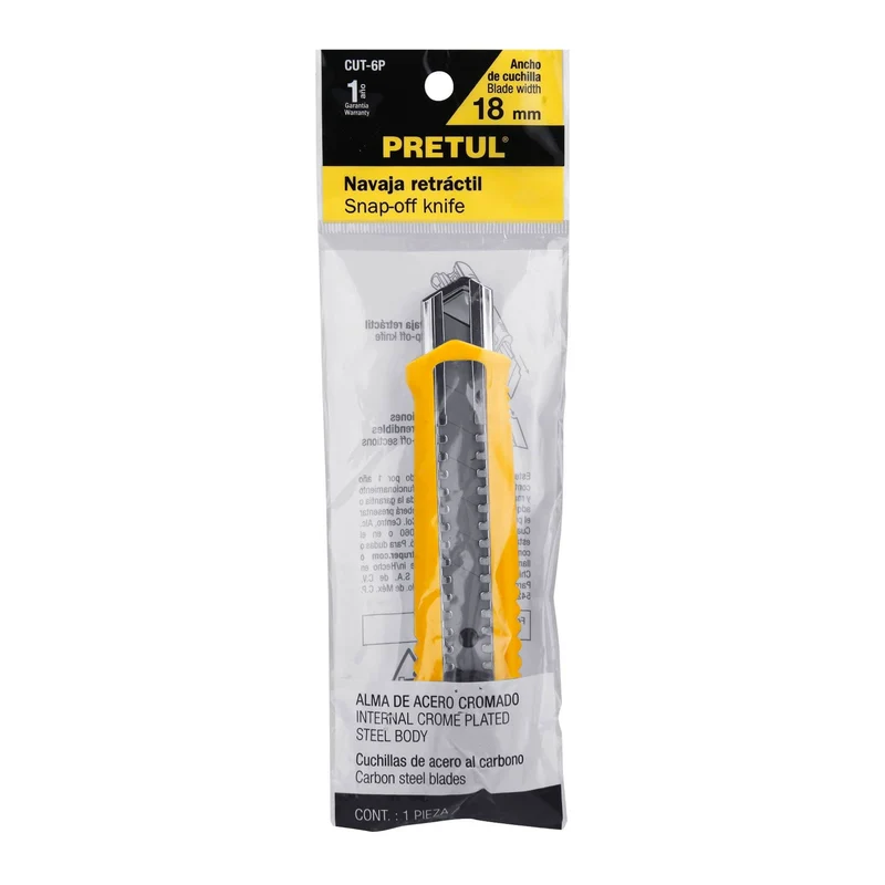 CUTTER 18 MM PLÁSTICO PRETUL CON ALMA METÁLICA