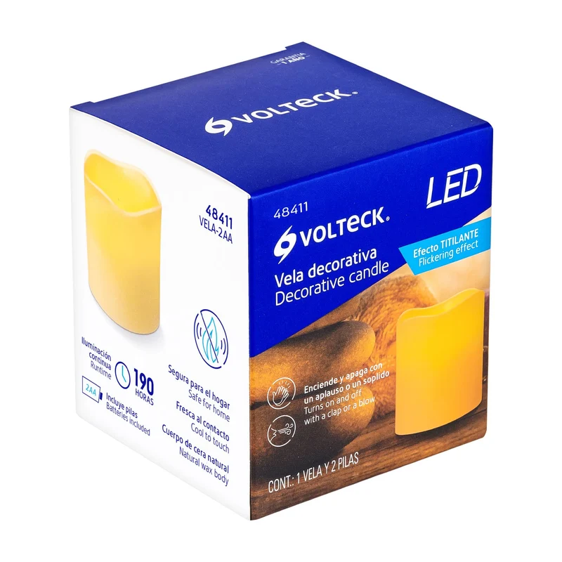 VELA DE LED CON SENSOR CON 2 PILAS AA, VOLTECK