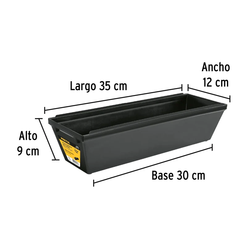 CHAROLA DE 12" PLÁSTICA PARA MEZCLA, PRETUL