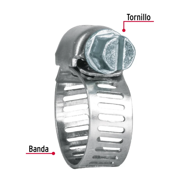 10 ABRAZADERAS MINI SIN FIN REFORZADAS #4, 3/8-5/8", FIERO