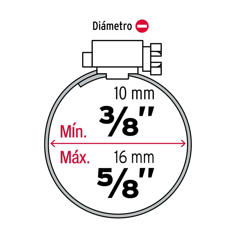 10 ABRAZADERAS MINI SIN FIN REFORZADAS #4, 3/8-5/8", FIERO