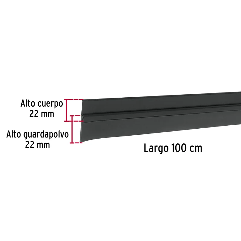 GUARDAPOLVO FIJO DE 100 CM, NEGRO, HERMEX