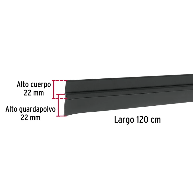 GUARDAPOLVO FIJO DE 120 CM, NEGRO, HERMEX