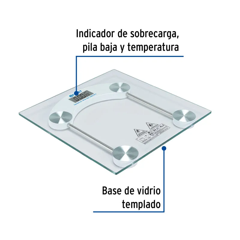 BÁSCULA DIGITAL 180KG PARA BAÑO, FOSET