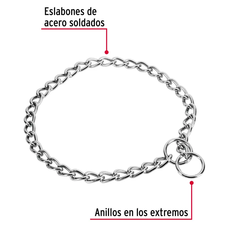 COLLAR DE ENTRENAMIENTO FIERO PARA PERRO, 55 CM, ESLABÓN 3.5 MM