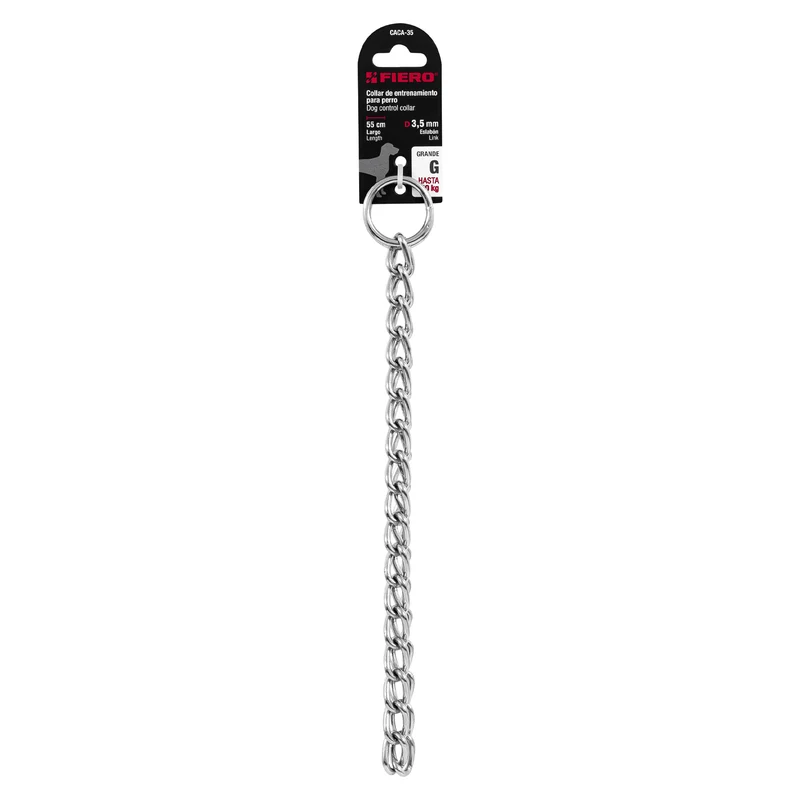 COLLAR DE ENTRENAMIENTO FIERO PARA PERRO, 55 CM, ESLABÓN 3.5 MM