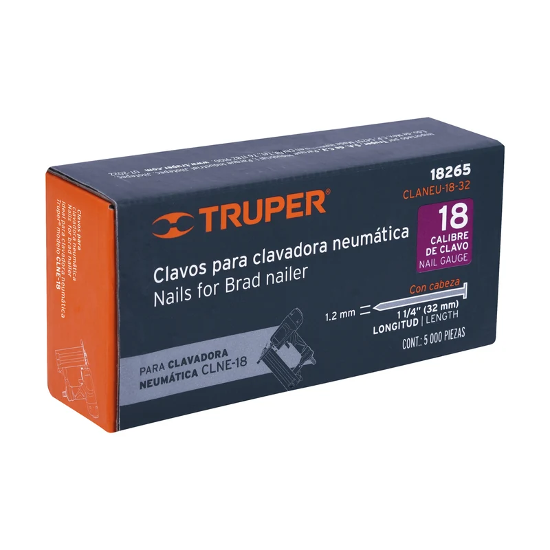 5000 CLAVOS CALIBRE 18, 32 MM PARA CLNE-18, TRUPER