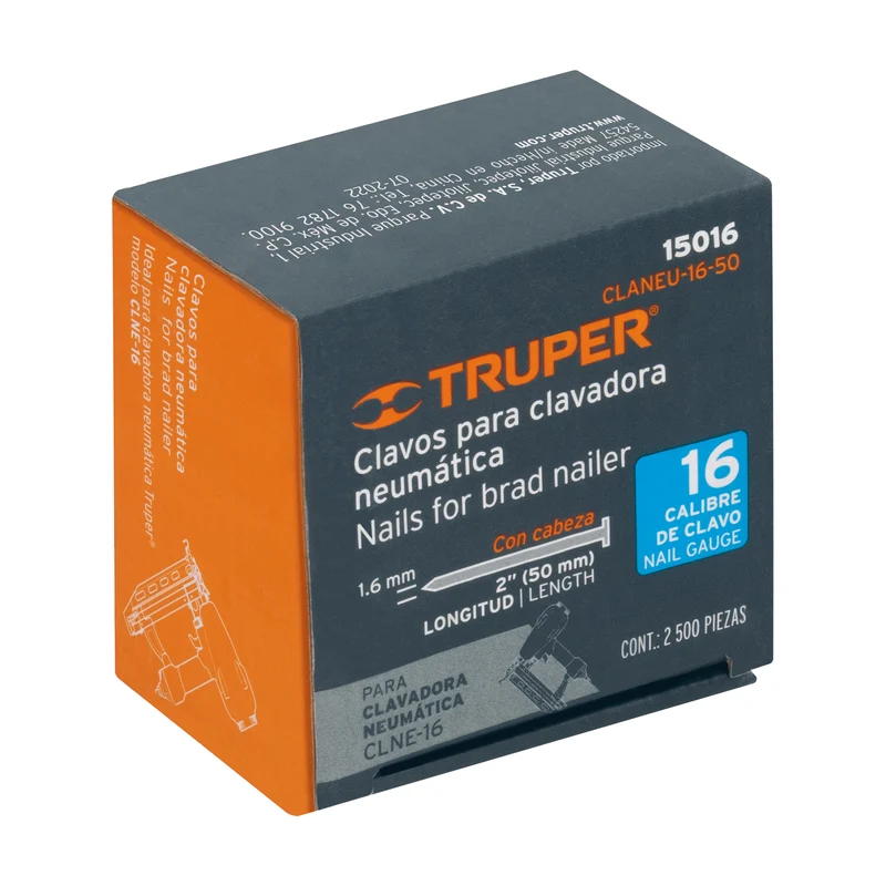 2500 CLAVOS CALIBRE 16, 50 MM PARA CLNE-16, TRUPER