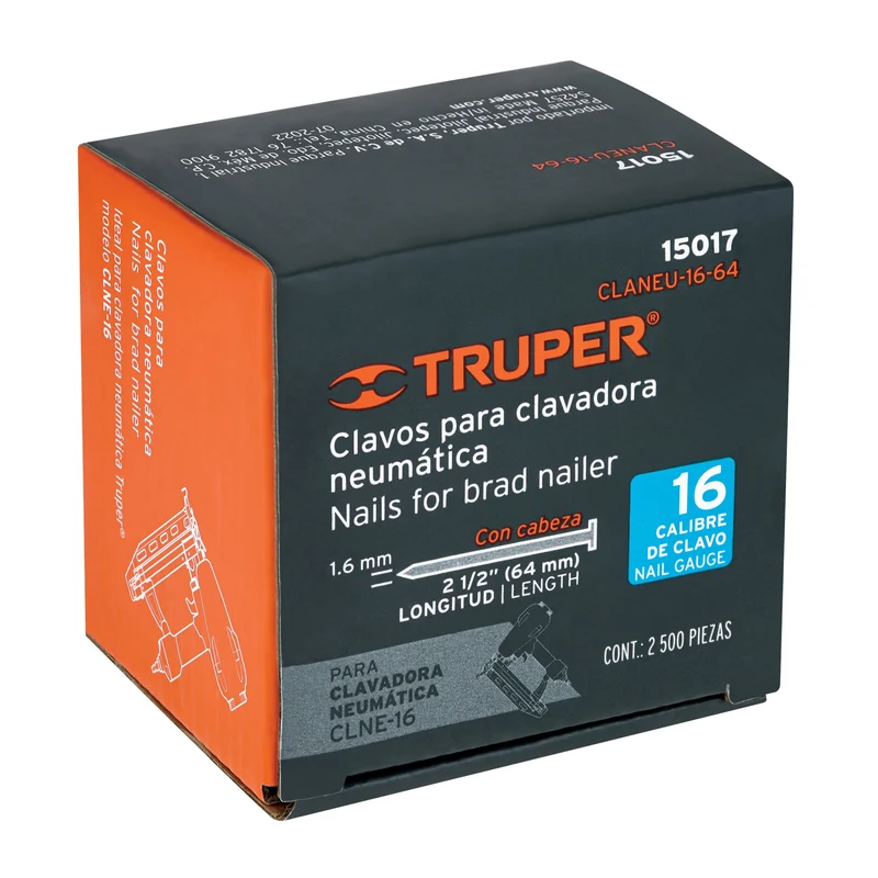 2500 CLAVOS CALIBRE 16, 64 MM PARA CLNE-16, TRUPER
