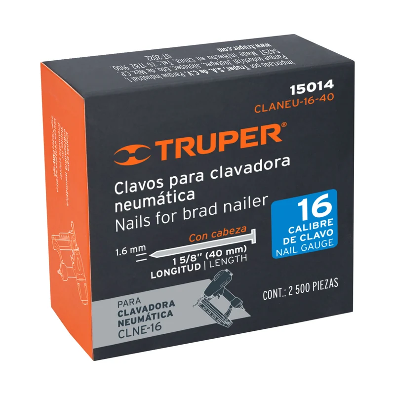 2500 CLAVOS CALIBRE 16, 45 MM PARA CLNE-16, TRUPER