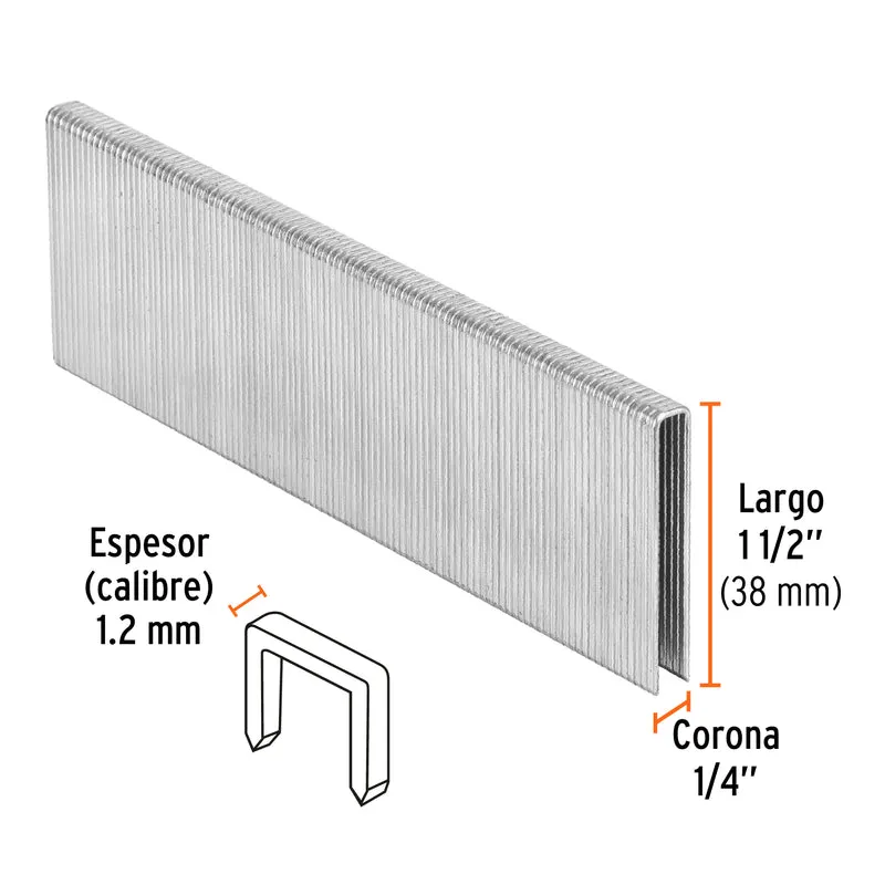5000 GRAPAS CORONA 1/4" CALIBRE 18, 38MM P/ENNE-120