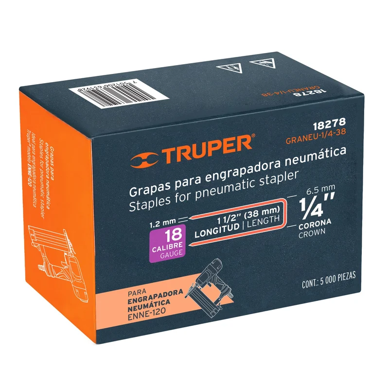 5000 GRAPAS CORONA 1/4" CALIBRE 18, 38MM P/ENNE-120