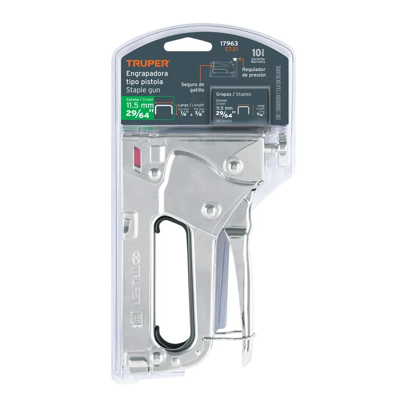 ENGRAPADORA TIPO PISTOLA TRUPER PARA ¼",5/16", 3/8", CON 200 GRAPAS
