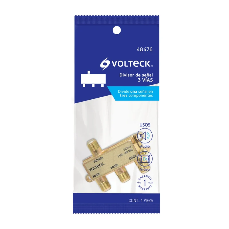 DIVISOR COAXIAL DE 1 ENTRADA Y 3 SALIDAS, VOLTECK