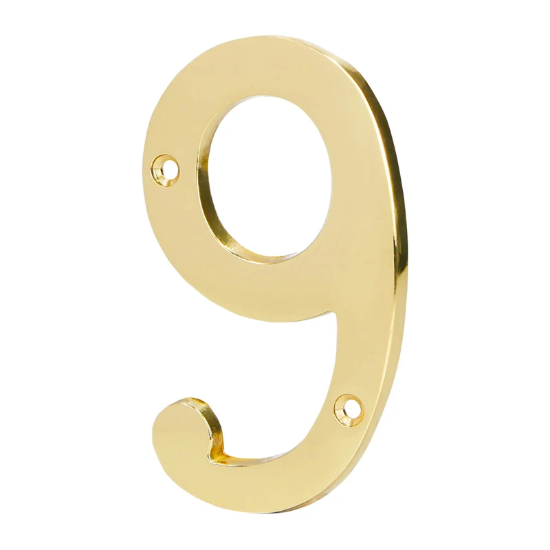 NÚMERO 9 DE LATÓN SÓLIDO 4", HERMEX