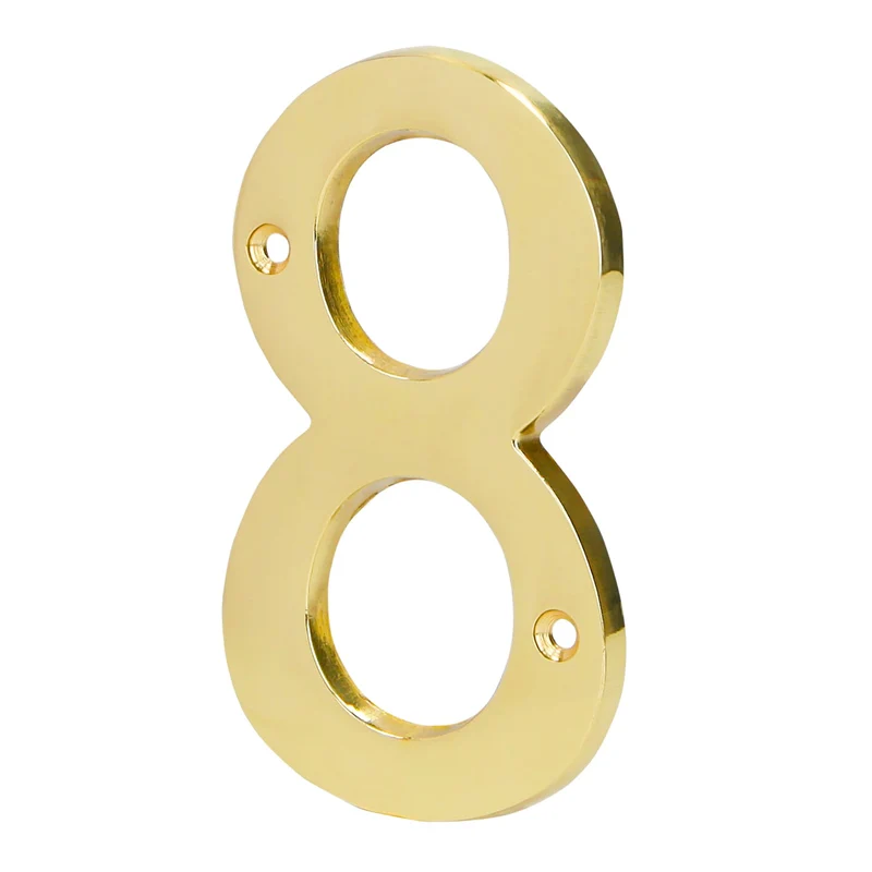NÚMERO 8 DE LATÓN SÓLIDO 4", HERMEX