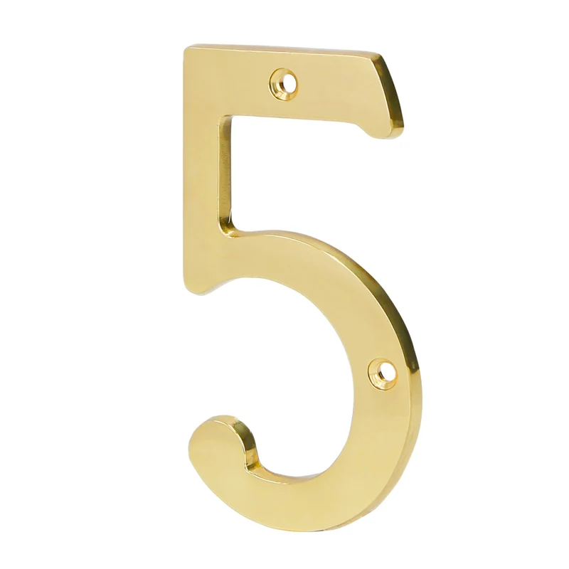 NÚMERO 5 DE LATÓN SÓLIDO 4", HERMEX